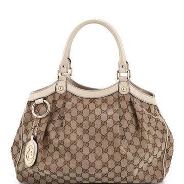 Gucci Sukey Tote Gg Canvas With Leather