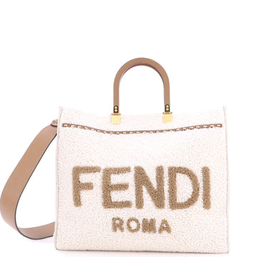 Fendi Sunshine Shopper Tote Shearling