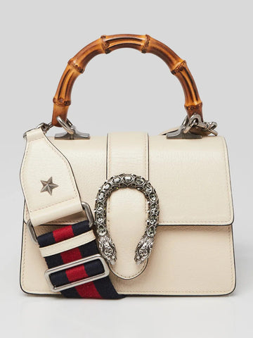 Gucci White Pebbled Leather Dionysus Xs