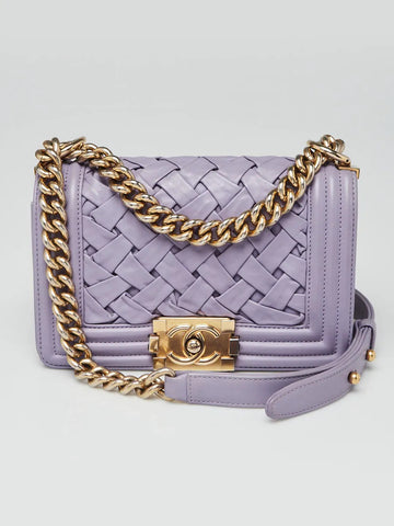 Chanel Purple Woven Lambskin Leather