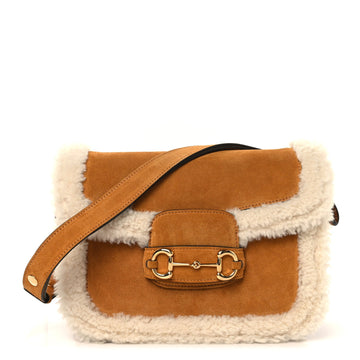Gucci Suede Shearling Horsebit Shoulder
