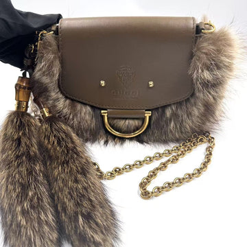 Hj Gucci Brown Raccoon Trimmed Smilla