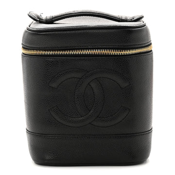 Chanel Caviar Vanity Cosmetic Case Black