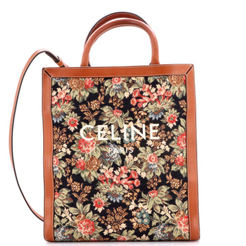 Celine Vertical Cabas Tote Floral