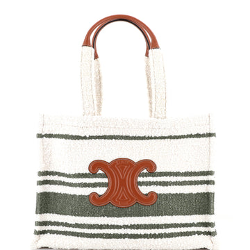 Celine Cabas Thais Tote Striped Fabric