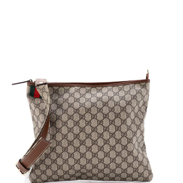 Gucci Web Loop Flat Messenger Gg Coated
