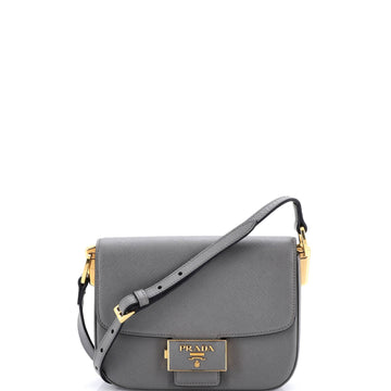 Prada Embleme Flap Bag Saffiano Leather