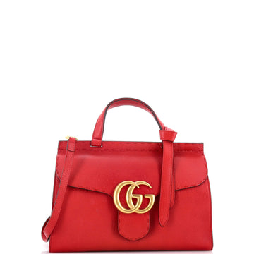 Gucci Gg Marmont Top Handle Bag Leather
