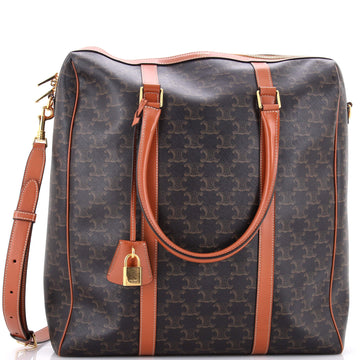 Celine Boston Bag Triomphe Coated Canvas