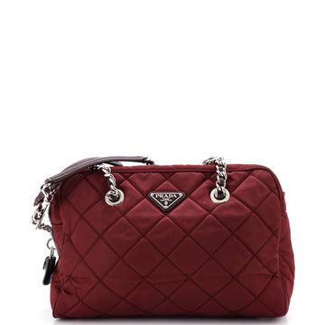 Prada Chain Shoulder Bag Quilted Tessuto