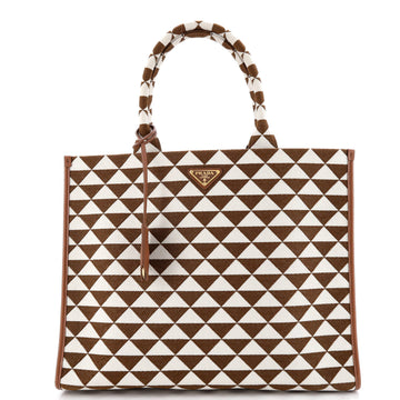 Prada Symbole Shopper Tote Jacquard