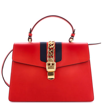 Gucci Sylvie Top Handle Bag Leather
