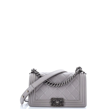 Chanel Boy Flap Bag Quilted Lambskin Old