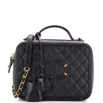 Chanel Filigree Vanity Case Quilted
