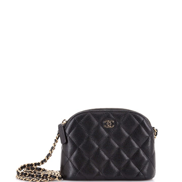 Chanel Cc Dome Zip Clutch With Chain