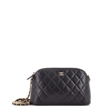 Chanel Cc Dome Zip Clutch With Chain