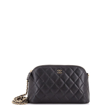 Chanel Cc Dome Zip Clutch With Chain