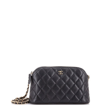 Chanel Cc Dome Zip Clutch With Chain