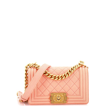 Chanel Boy Flap Bag Quilted Caviar Small