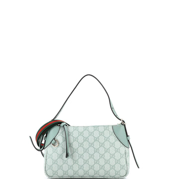 Gucci Emblem Shoulder Bag Gg Coated