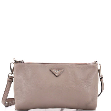 Prada Flat Zip Crossbody Bag Vitello