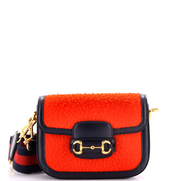 Gucci Horsebit Shoulder Bag Wool Mini
