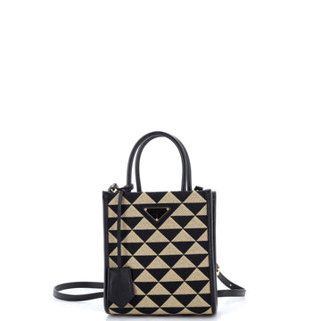 Prada Symbole Shopper Tote Jacquard Mini