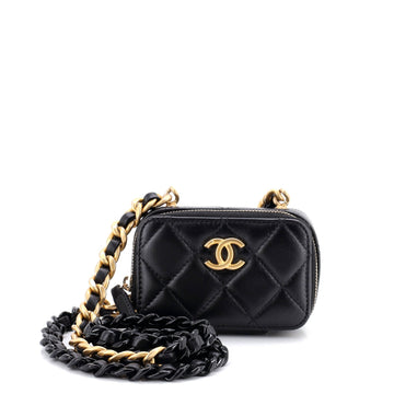 Chanel Lacquered Metal Cc Zip Around