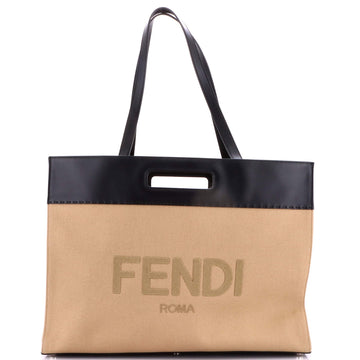 Fendi Cut Out Handle Shopper Tote Canvas