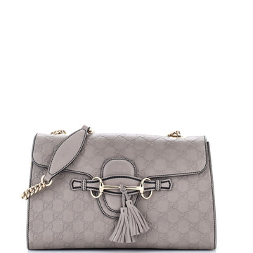Emily Chain Flap Bag Guccissima Leather