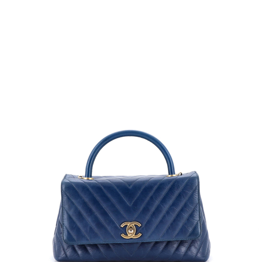 Chanel Coco Top Handle Bag Chevron