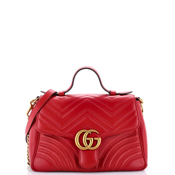 Gucci Gg Marmont Top Handle Flap Bag