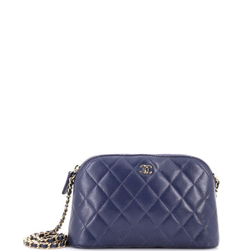 Chanel Cc Dome Zip Clutch With Chain