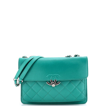 Chanel Cc Box Flap Bag Quilted Caviar