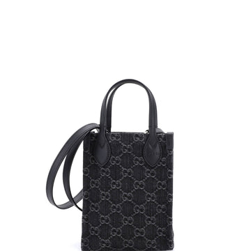 Gucci Vertical Tote Gg Denim Mini