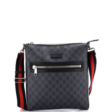 Gucci Web Strap Front Zip Messenger Bag