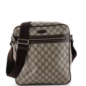 Gucci Front Zip Messenger Gg Coated