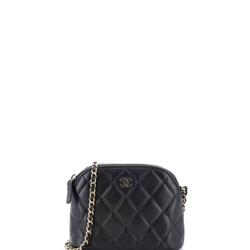 Chanel Cc Dome Zip Clutch With Chain