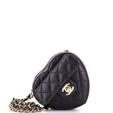 Chanel Cc In Love Heart Clutch With