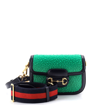 Gucci Horsebit Shoulder Bag Wool Mini