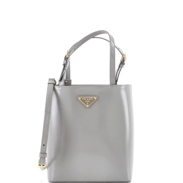 Prada Logo Convertible Tote Brushed