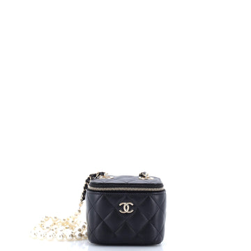 Chanel Vanity Case With Pearl Chain