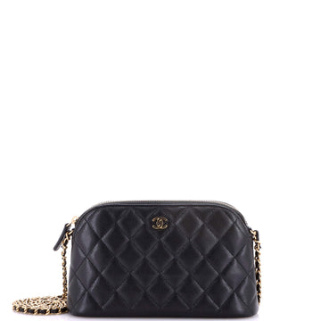 Chanel Cc Dome Zip Clutch With Chain