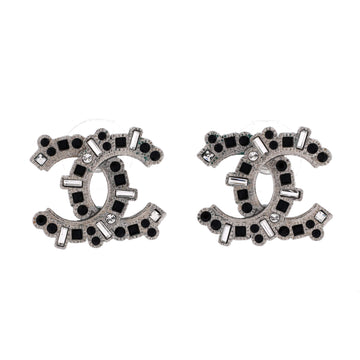 Chanel Cc Stud Earrings Metal With
