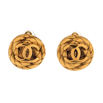 Chanel Vintage Cc Round Clip-On Earrings