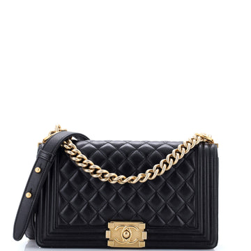 Chanel Boy Flap Bag Quilted Lambskin Old