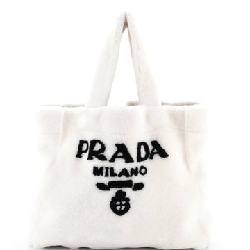 Prada Logo Tote Shearling Medium