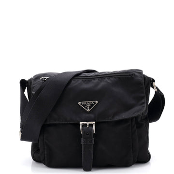 Prada Buckle Messenger Bag Tessuto Small