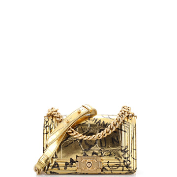 Chanel Boy Flap Bag Graffiti Crocodile