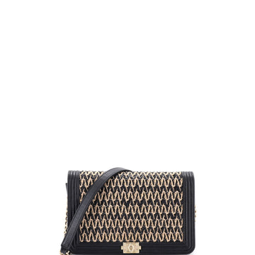Chanel Boy Wallet On Chain Chevron Woven